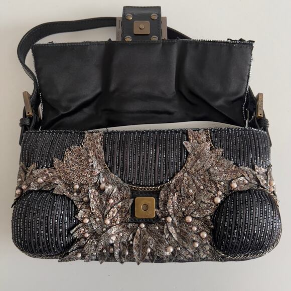 Vintage Fendi Deep Jungle Beaded Embroidery Baguette - Picture 6 of 12